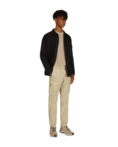 Shop Stone Island Ribbed Knit Sweater In Ivory