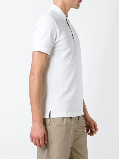 Shop Burberry Check Placket Cotton Piqué Polo Shirt In White
