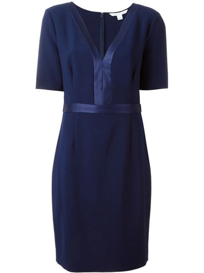 Diane Von Furstenberg Maisie Crepe Dress In Dark Blue