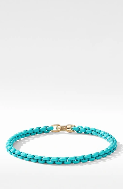 Shop David Yurman Bel Aire Chain Bracelet In Gold/ Turquoise
