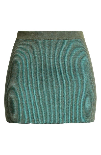 Shop Paloma Wool Meier Ribbed Organic Cotton Miniskirt In Medium Blue
