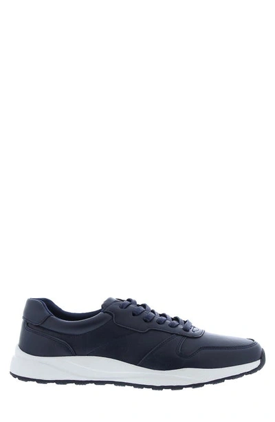 Shop English Laundry Asher Leather Low Top Sneaker In Navy