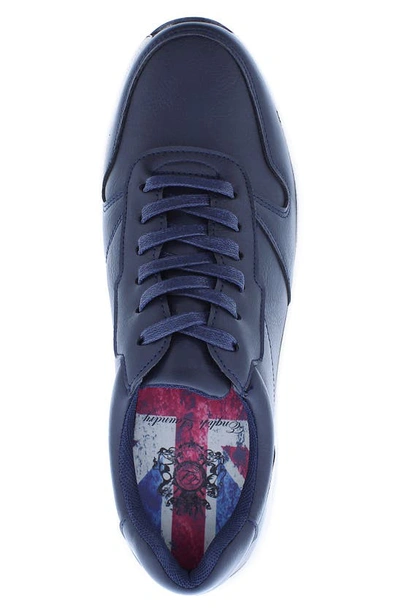 Shop English Laundry Asher Leather Low Top Sneaker In Navy
