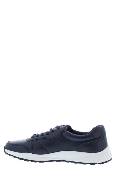 Shop English Laundry Asher Leather Low Top Sneaker In Navy