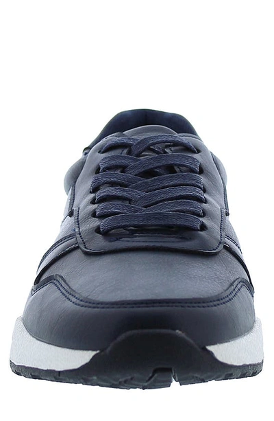 Shop English Laundry Asher Leather Low Top Sneaker In Navy