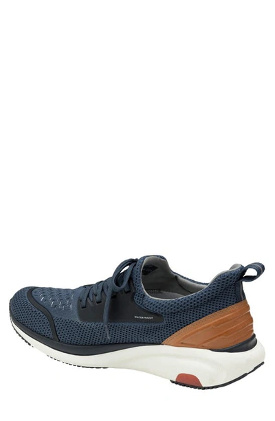 Shop Johnston & Murphy Xc4® Tr1 Waterproof Sneaker In Navy Knit/ Full Grain