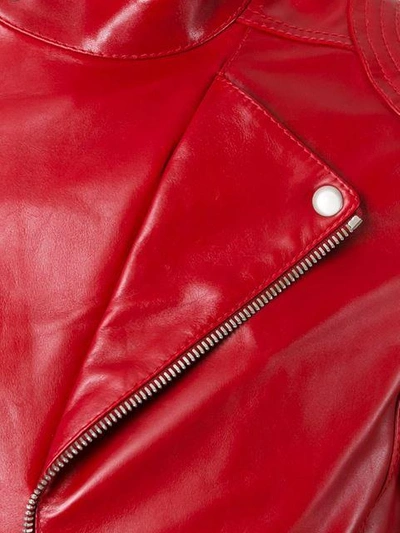 Shop Maison Margiela Classic Biker Jacket - Red