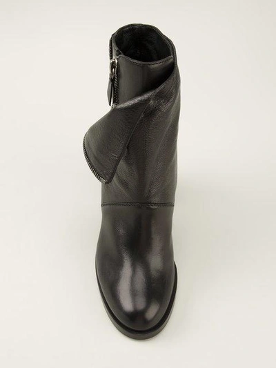 Shop Casadei Layered Zipped Boots