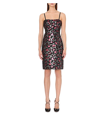 Shop Marc By Marc Jacobs Leopard-jacquard Metallic Dress In Fuschia Multi