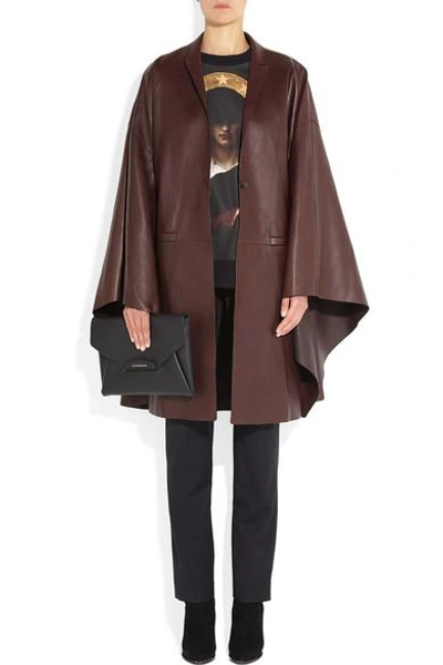 Shop Givenchy Bordeaux Leather Cape