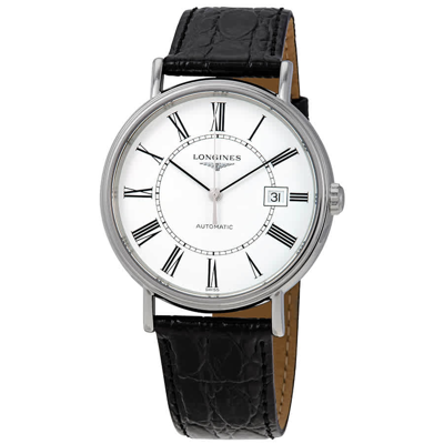 Shop Longines Presence Automatic White Dial Mens Watch L49224112 In Black,silver Tone,white