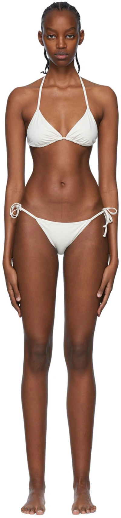 Shop Vivienne Westwood Off-white Recycled Nylon Bikini In Off White