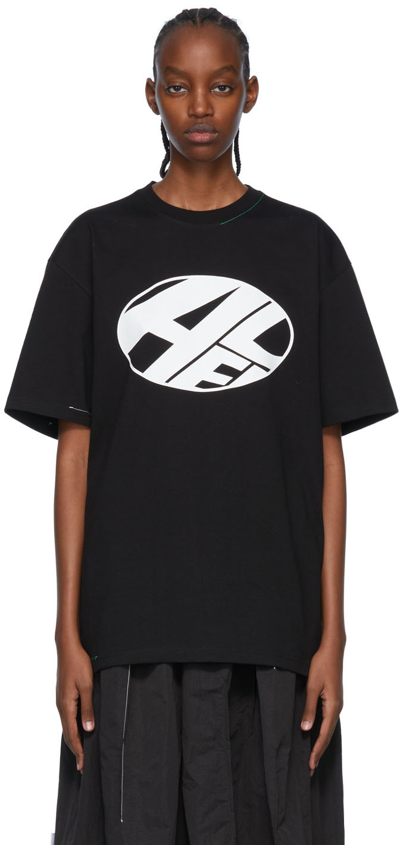 Shop Ader Error Black Cotton T-shirt