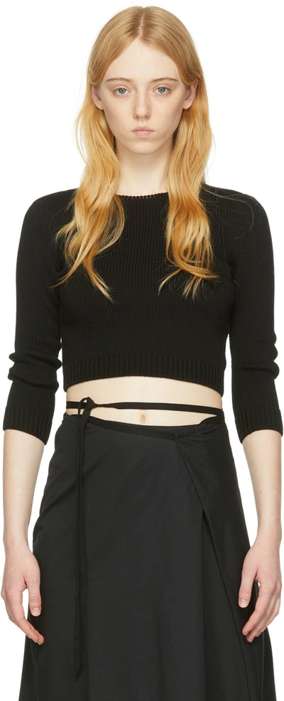 Shop Ann Demeulemeester Black Cotton Sweater In 099 Black