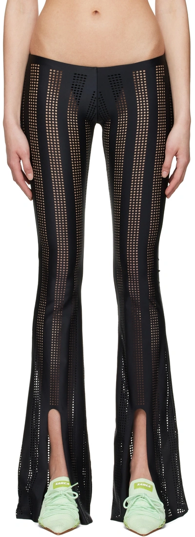 Fal-ash Black Polyester Leggings In Black