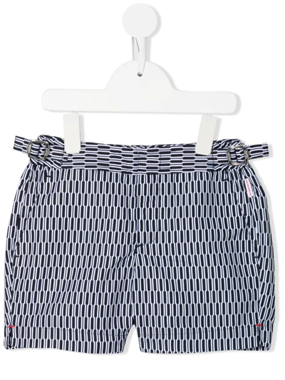 Shop Orlebar Brown Geometric-pattern Print Swim Shorts In Black