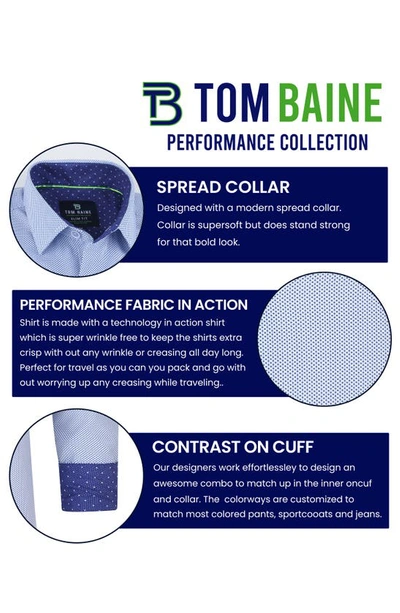 Tom Baine Regular Fit Performance Stretch Long Sleeve Button Front Shirt In Sky Blue