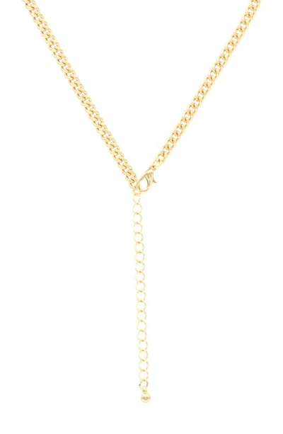Shop Olivia Welles Dangle Charm Drop Necklace In Gold / Blue