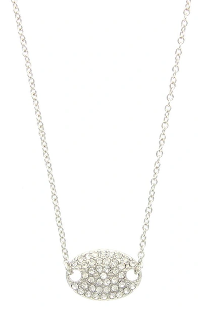 Shop Olivia Welles Madia Oval Necklace In Silver / Clear