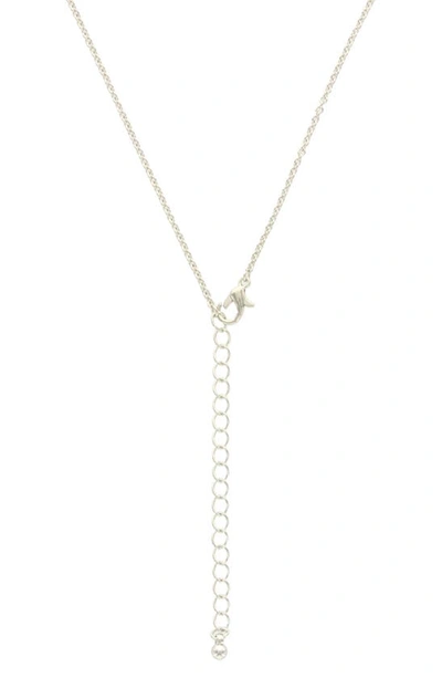 Shop Olivia Welles Madia Oval Necklace In Silver / Clear