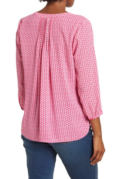 Shop Nydj High/low Crepe Blouse In Miami Geo