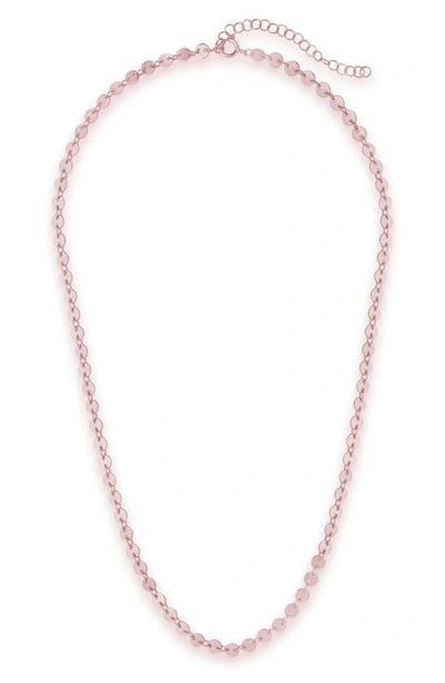 Sterling Forever 14k Rose Gold Plated Brass Disk Linked Necklace In Rose Gold