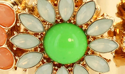 Olivia Welles New Blooms Cuff Bracelet In Gold / Green