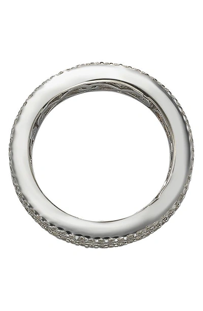 Suzy Levian Square Cut Cz Eternity Band Ring In White