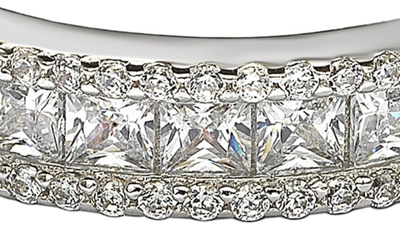 Suzy Levian Square Cut Cz Eternity Band Ring In White