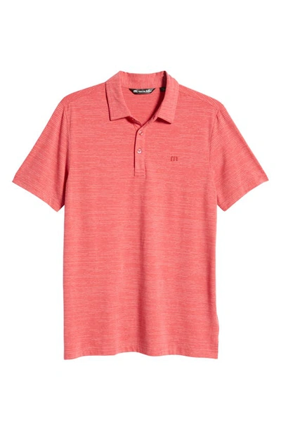 Travismathew The Heater Solid Short Sleeve Performance Polo In Heather Scooter