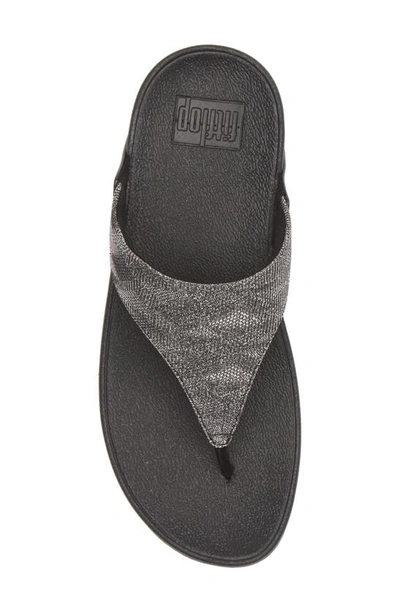 Shop Fitflop Lulu Glitz Toe Post Sandal In All Black
