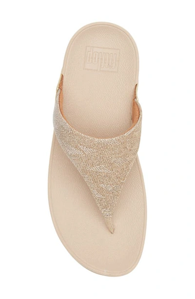 Shop Fitflop Lulu Glitz Toe Post Sandal In Platino