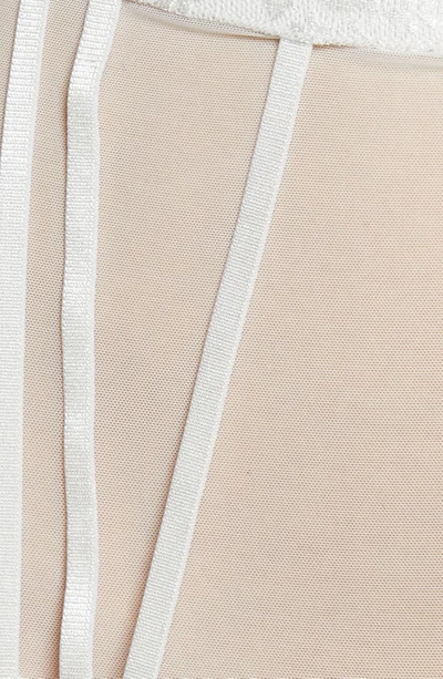 Coquette Strappy Choker Bra & High Waist Panties In White