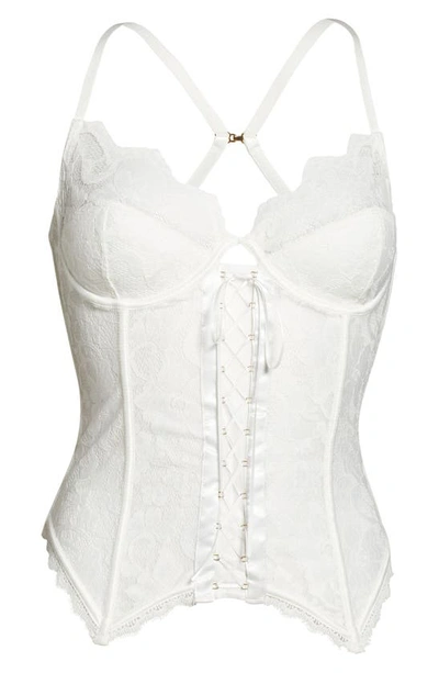 Coquette Lace Bustier Underwire Bra In White