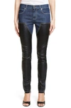 GIVENCHY Bonded Leather Trim Jeans