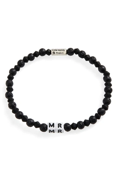 Shop Little Words Project Mr. Beaded Stretch Bracelet In Black