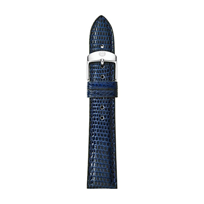 Shop Michele Deco 18mm Navy Lizard Watch Strap Ms18aa030400 In Blue