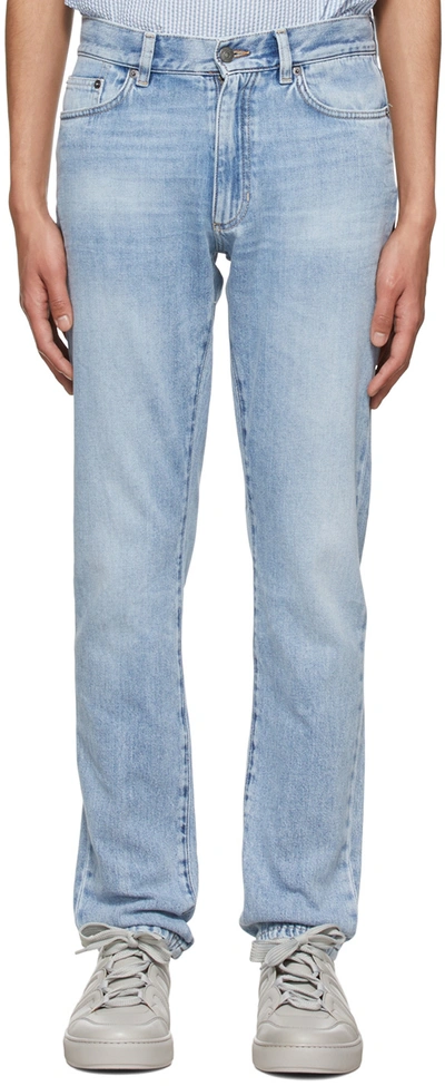 Shop Ermenegildo Zegna Blue Five-pocket Slim Jeans In 3 Light Blue