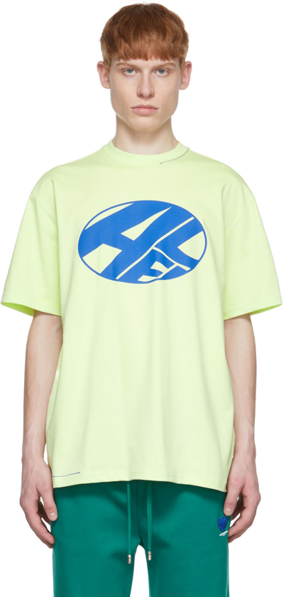 Shop Ader Error Yellow Distort T-shirt In Yellow Green