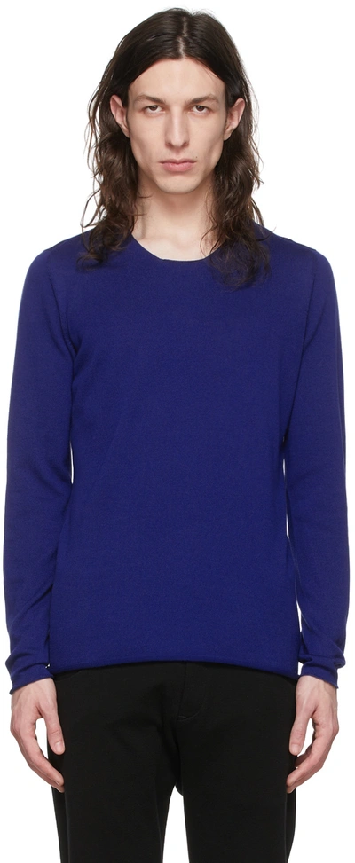 Shop Label Under Construction Blue Cotton Sweater In Electric Blue
