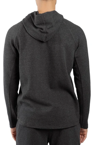 Shop 90 Degree By Reflex Textured Knit Pullover Hoodie In Htr. Charcoal