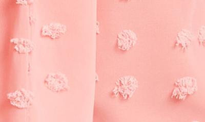 Love By Design Priyanka Swiss Dot Chiffon Front Tie Romper In Rose Petal