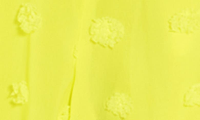 Shop Love By Design Priyanka Swiss Dot Chiffon Front Tie Romper In Yellow Plum