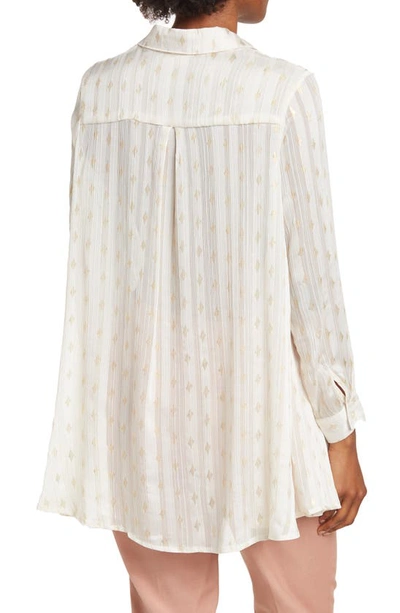 By Design Eve Chiffon Collared Button Front Blouse In Gardenia