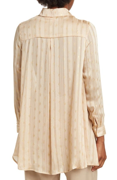 By Design Eve Chiffon Collared Button Front Blouse In Nude
