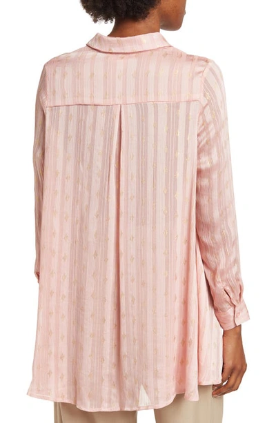 By Design Eve Chiffon Collared Button Front Blouse In Rose Tan