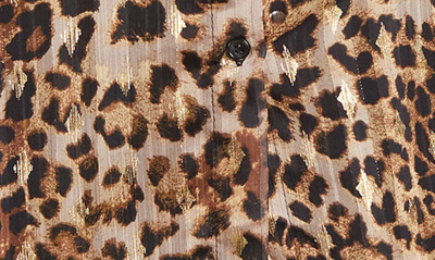 By Design Eve Chiffon Collared Button Front Blouse In Leopard