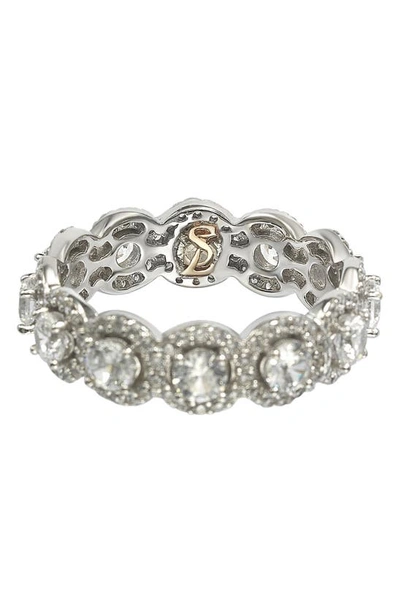 Suzy Levian Sterling Silver Round White Cubic Zirconia Eternity Band