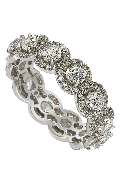 Suzy Levian Sterling Silver Round White Cubic Zirconia Eternity Band