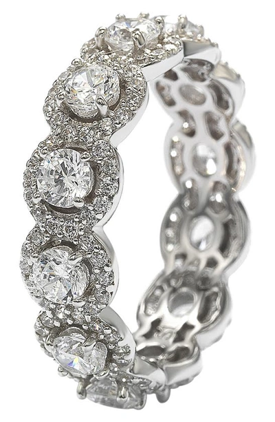 Suzy Levian Sterling Silver Round White Cubic Zirconia Eternity Band
